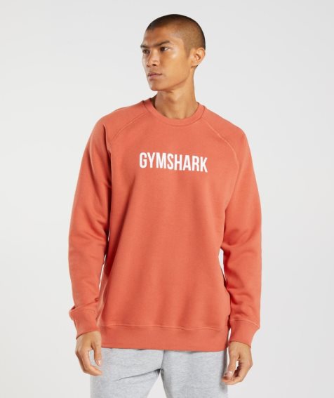 Men's Gymshark Apollo Crew Sweatshirts Orange | CA 1570N3